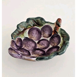Vintage Corsica Home Ceramic Grape Pattern Bowl - Made in China